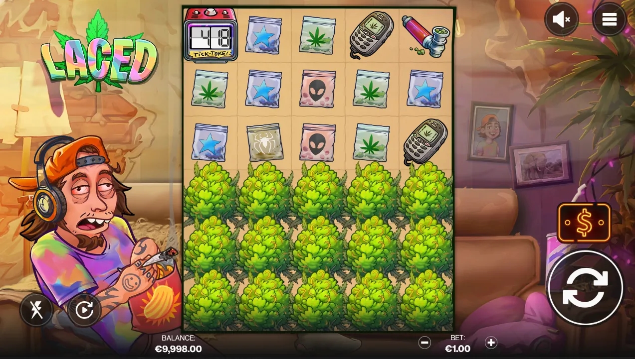 Gameplay-Screenshot des Laced Demo-Slots von Shady Lady
