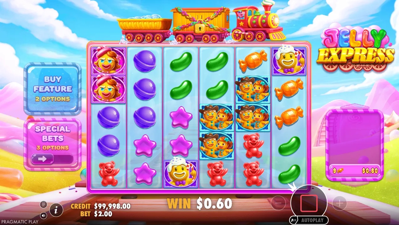 Capture d'écran du jeu de la machine à sous démo Jelly Express de Pragmatic Play