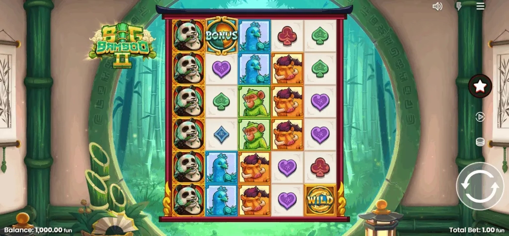 Capture d'écran du jeu de la machine à sous démo Big Bamboo 2 de Push Gaming