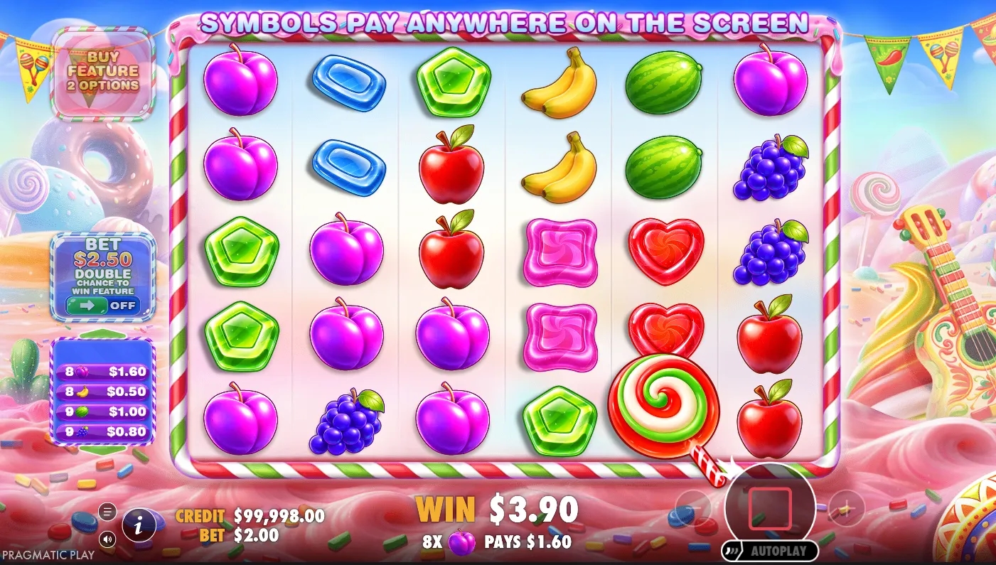 Capture d'écran du jeu de la machine à sous démo Sweet Fiesta 1000 de Pragmatic Play