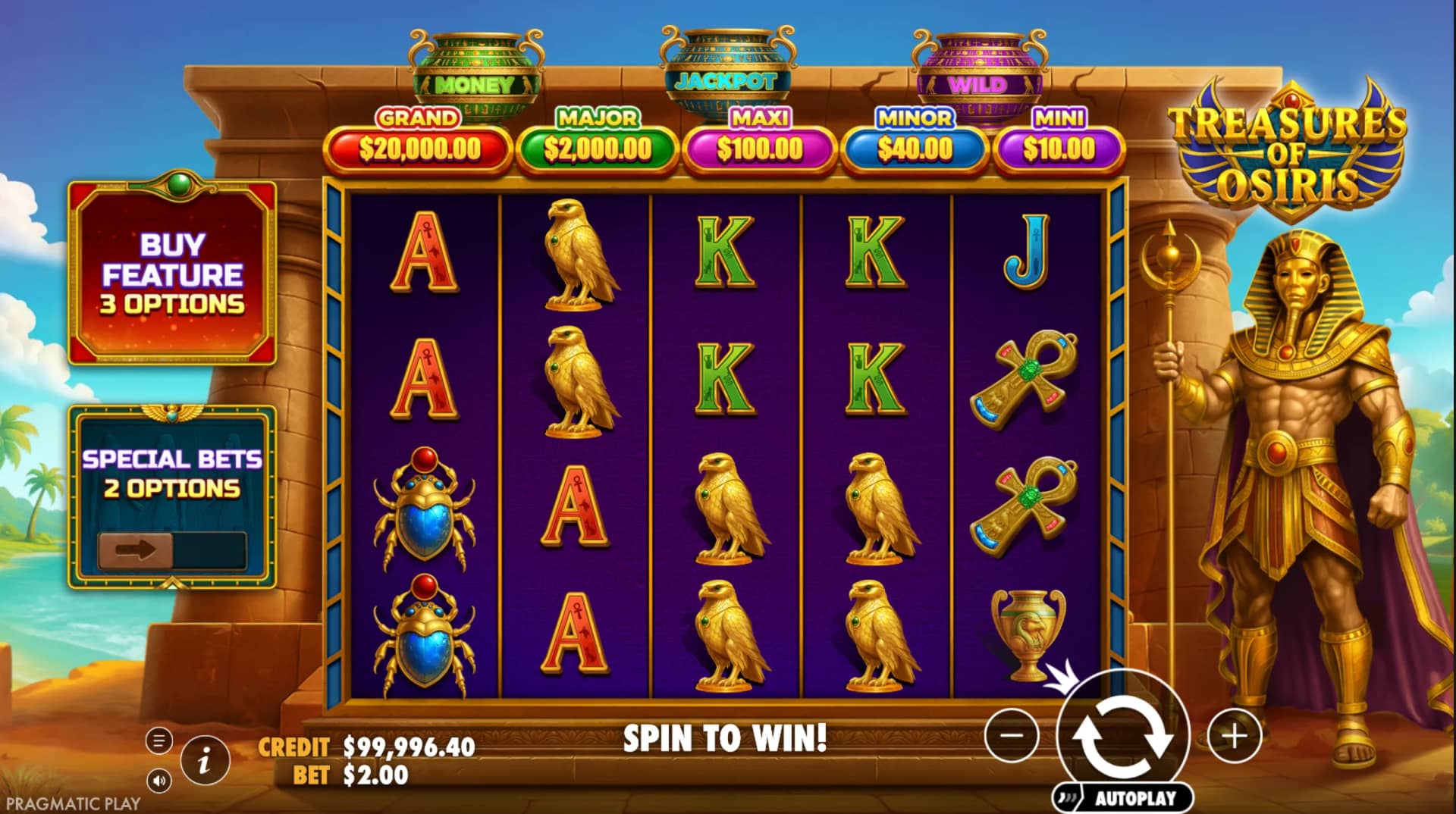 Treasures of Osiris Slot Gameplay