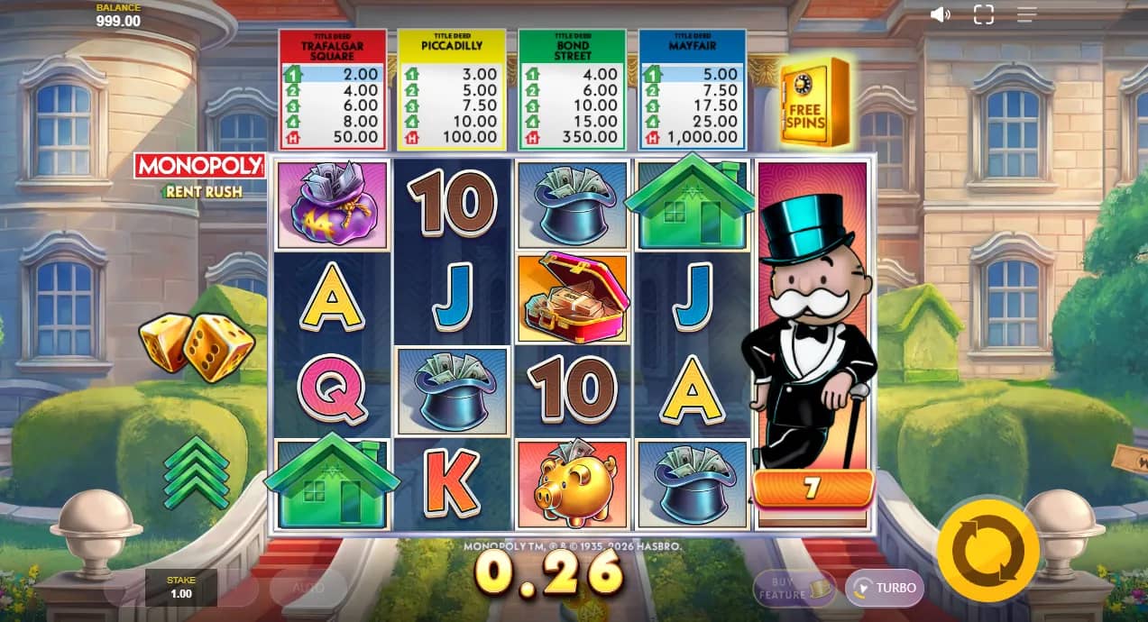 Monopoly Rent Rush Slot Demo Gameplay