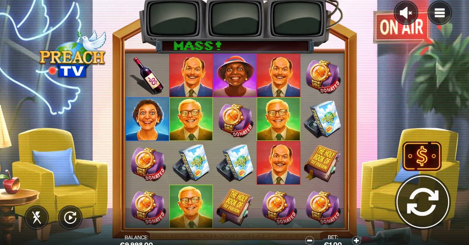 Preach TV Slot Gameplay Screenshot