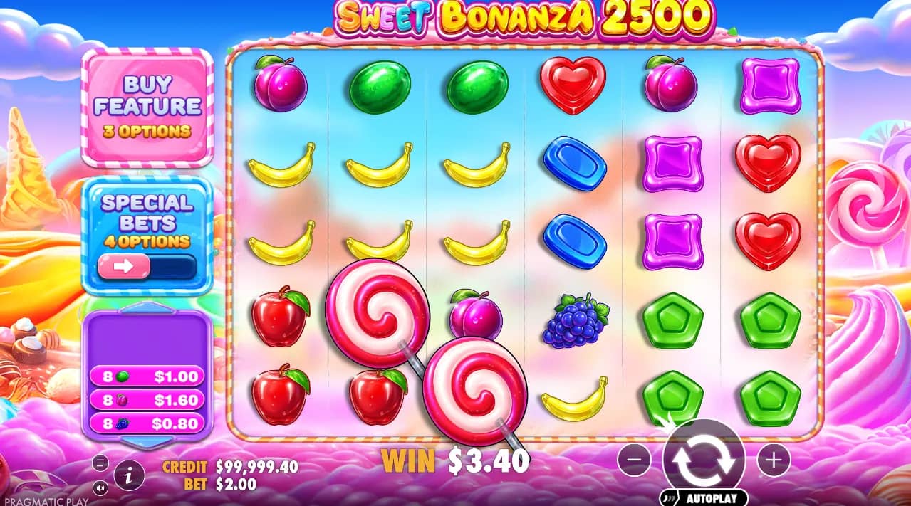 Sweet Bonanza 2500 Slot Gameplay