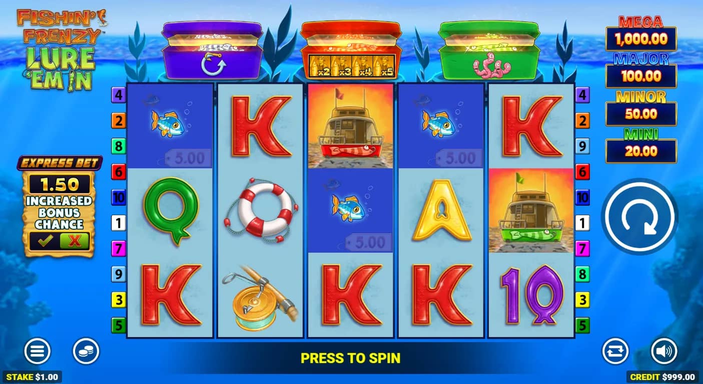 Fishin Frenzy Lure Em In Slot Gameplay