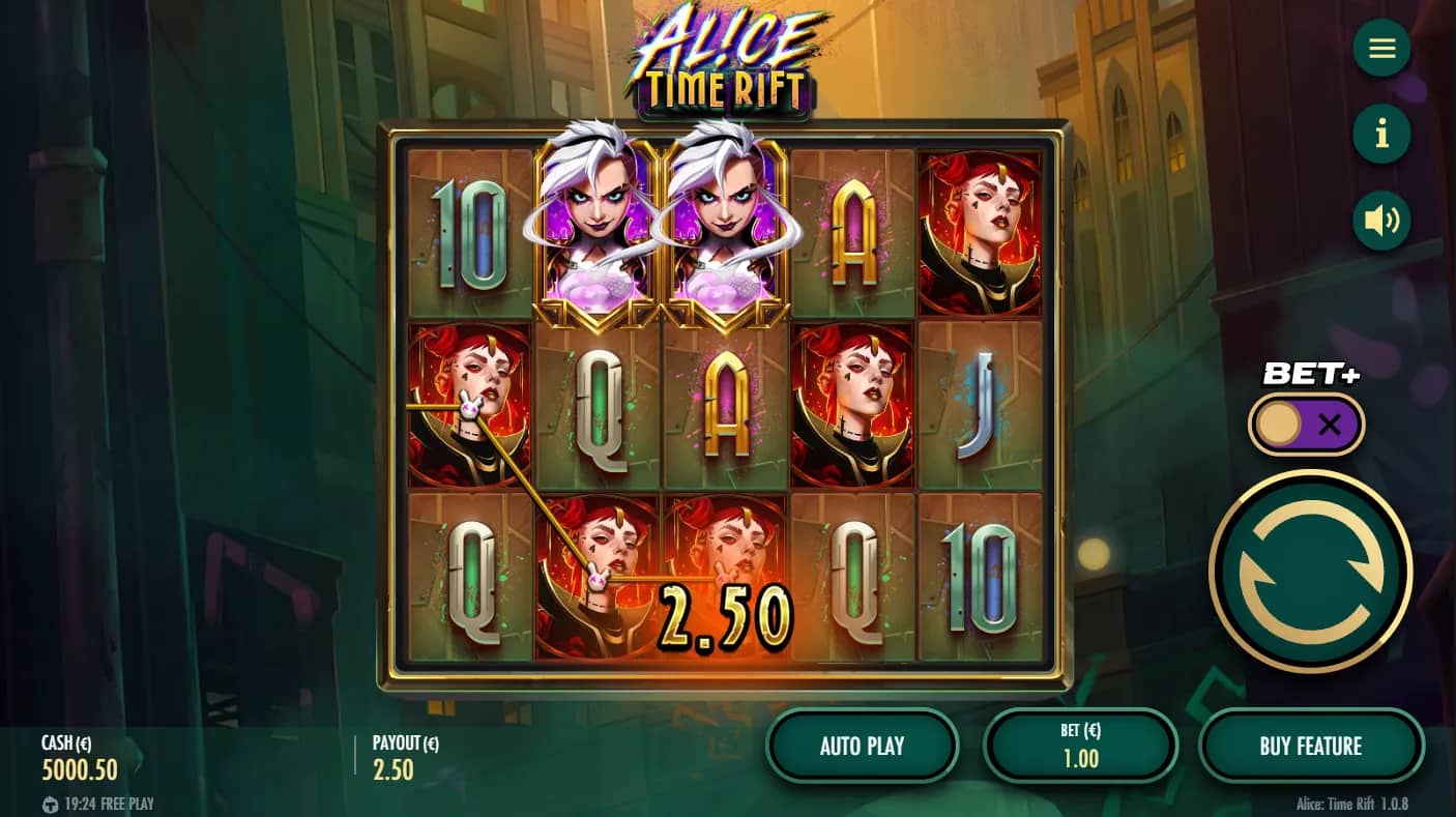 Alice Time Rift Slot Gameplay