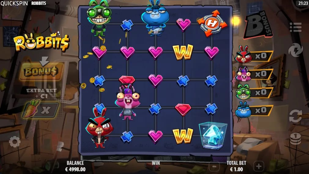 Robbits Demo Slot by Quickspin Gameplay Screenshot