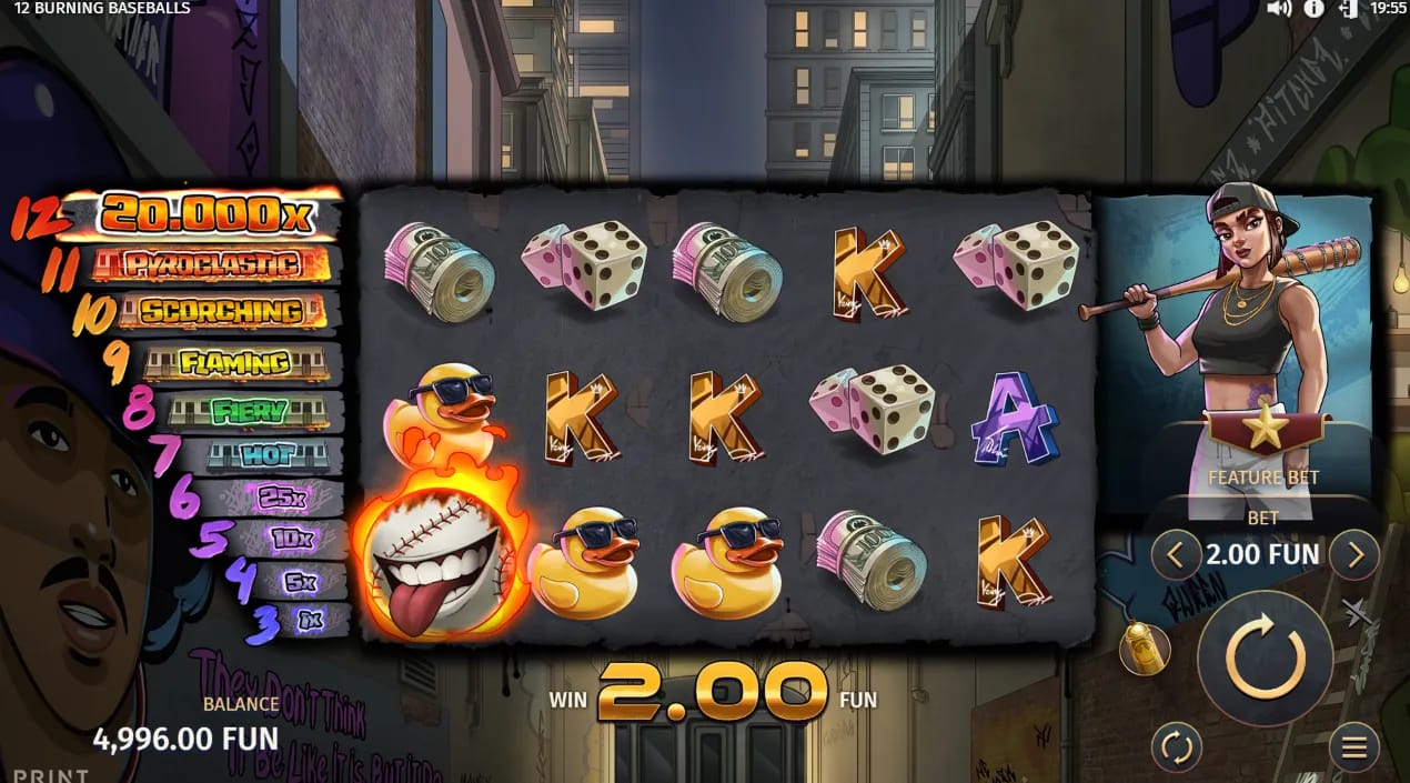 12 Burning Baseballs Slot Demo Gameplay