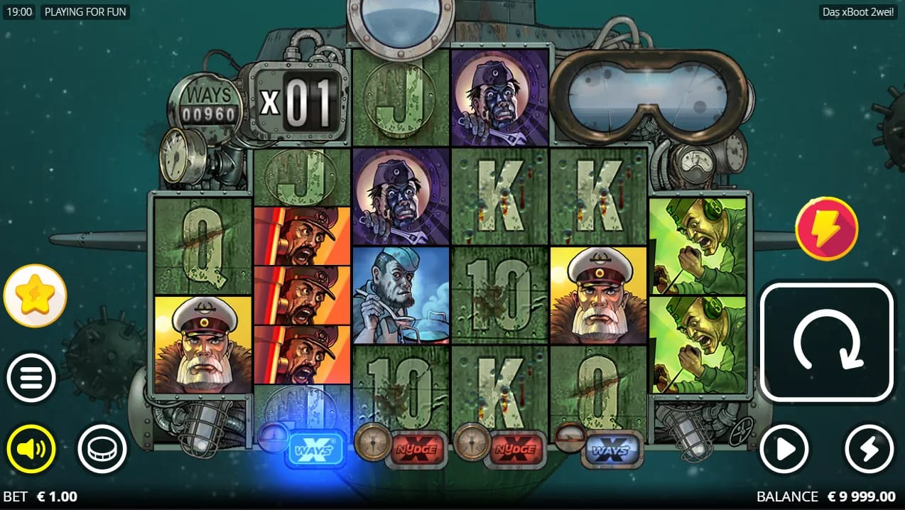 Gameplay-Screenshot des Das xBoot 2 Demo-Slots von NoLimit City