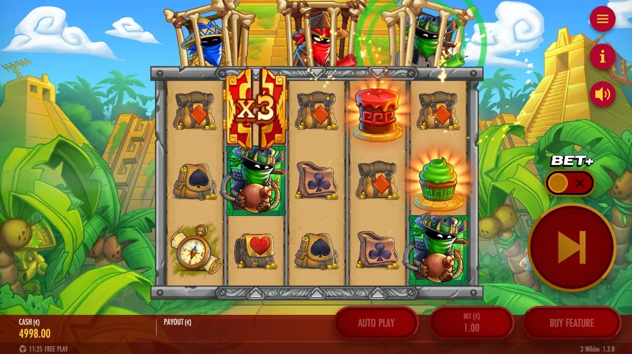 3 Wildos Demo Slot by Thunderkick Gameplay Screenshot