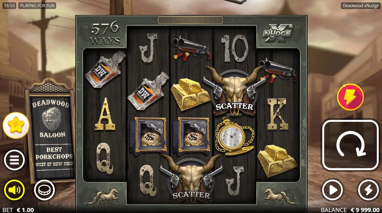Gameplay-Screenshot des Deadwood Demo-Slots von NoLimit City