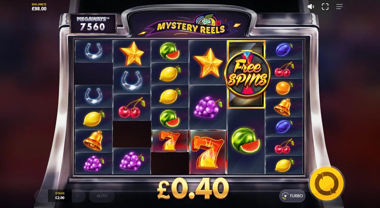 Capture d'écran du jeu de la machine à sous démo Mystery Reels Megaways de Red Tiger Gaming