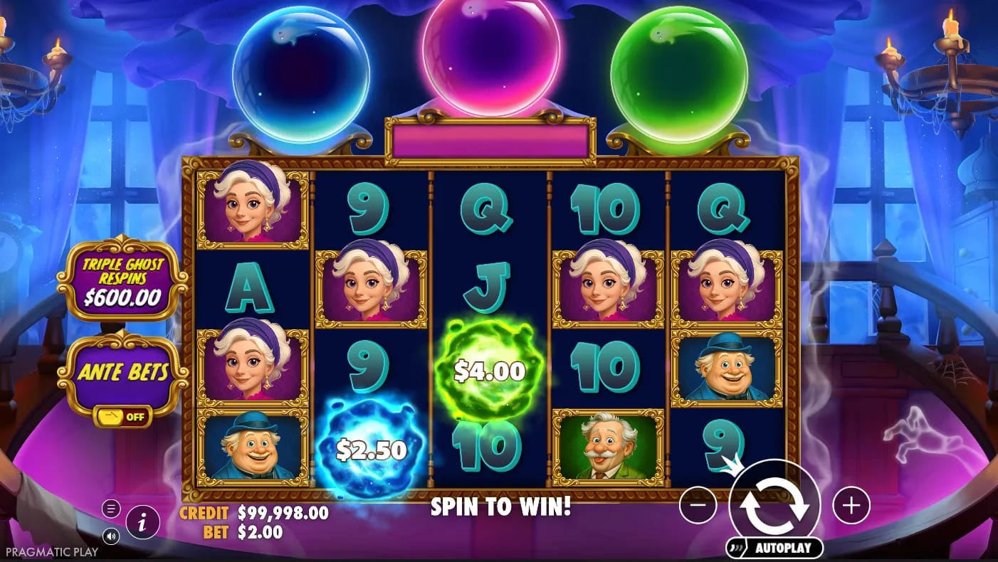 Gameplay-Screenshot des Great Ghosts! Demo-Slots von Pragmatic Play