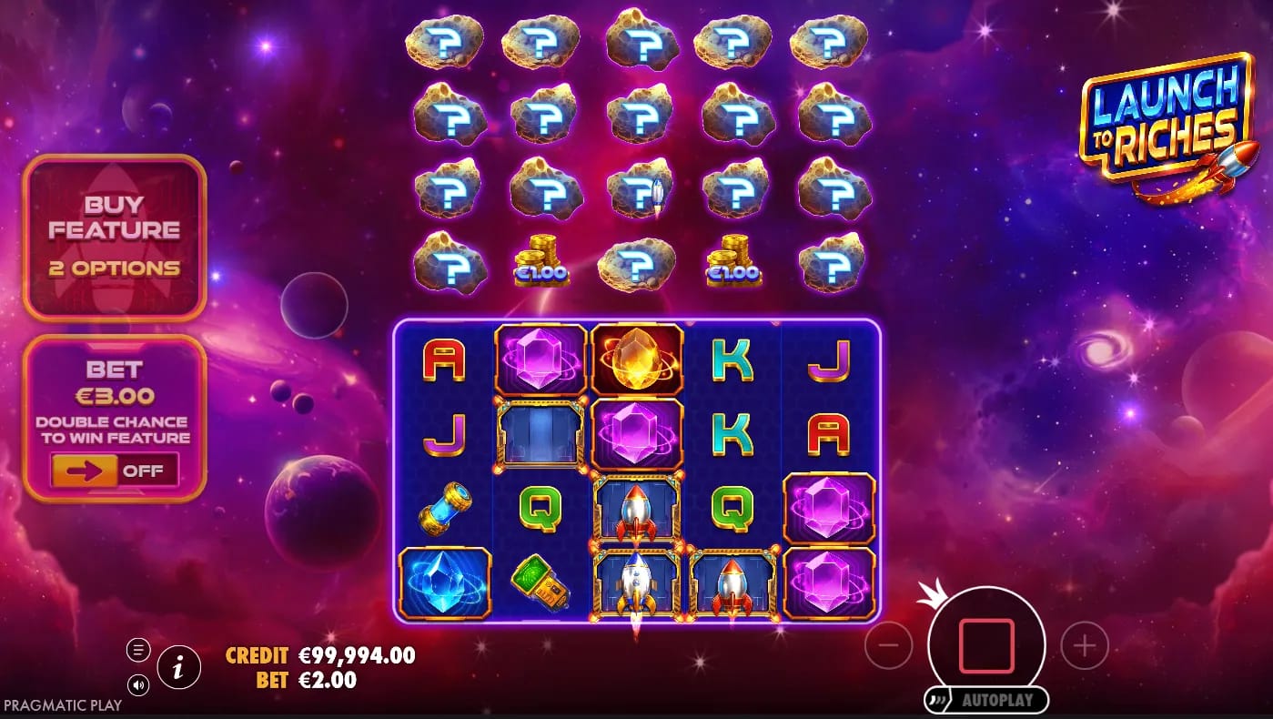 Gameplay-Screenshot des Launch to Riches Demo-Slots von Pragmatic Play