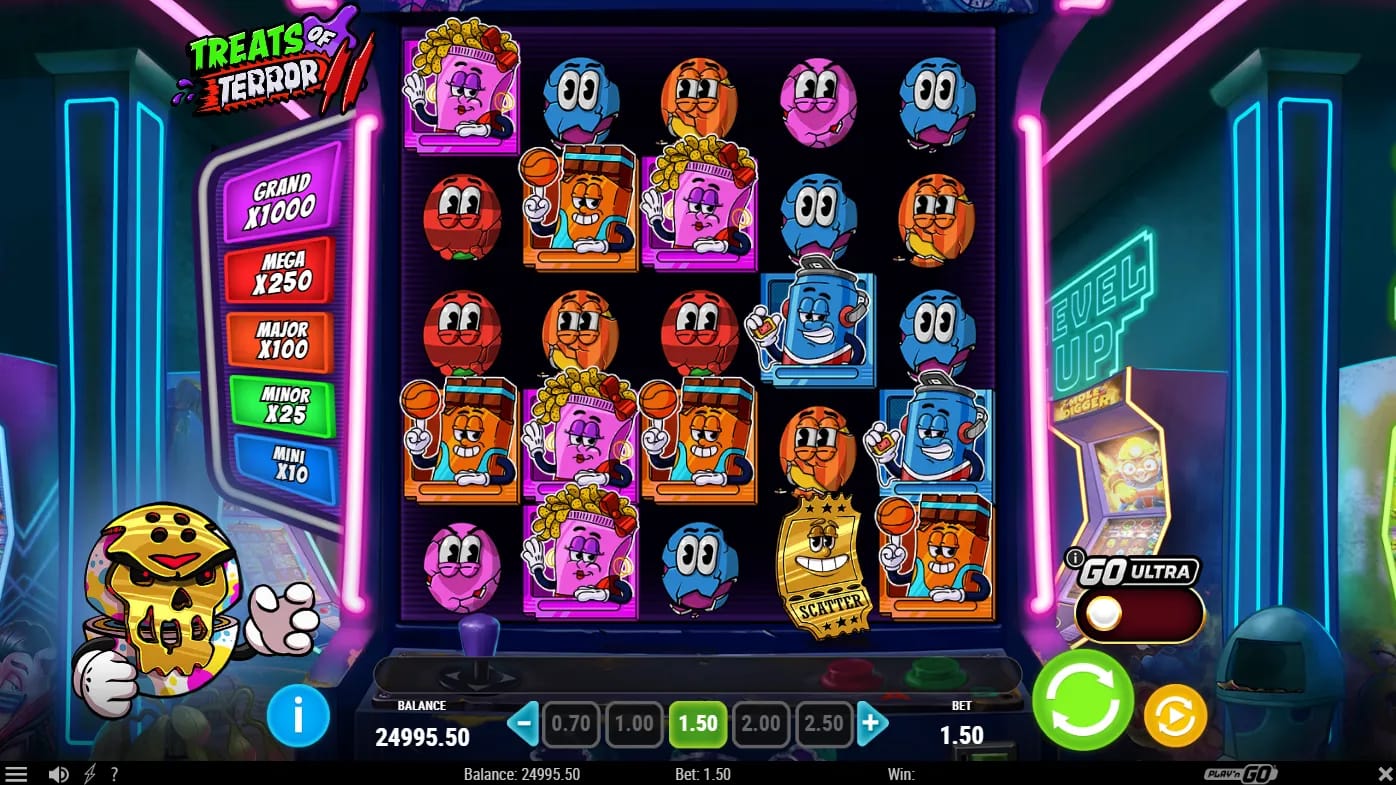 Gameplay-Screenshot des Treats of Terror 2 Demo-Slots von Play'n GO