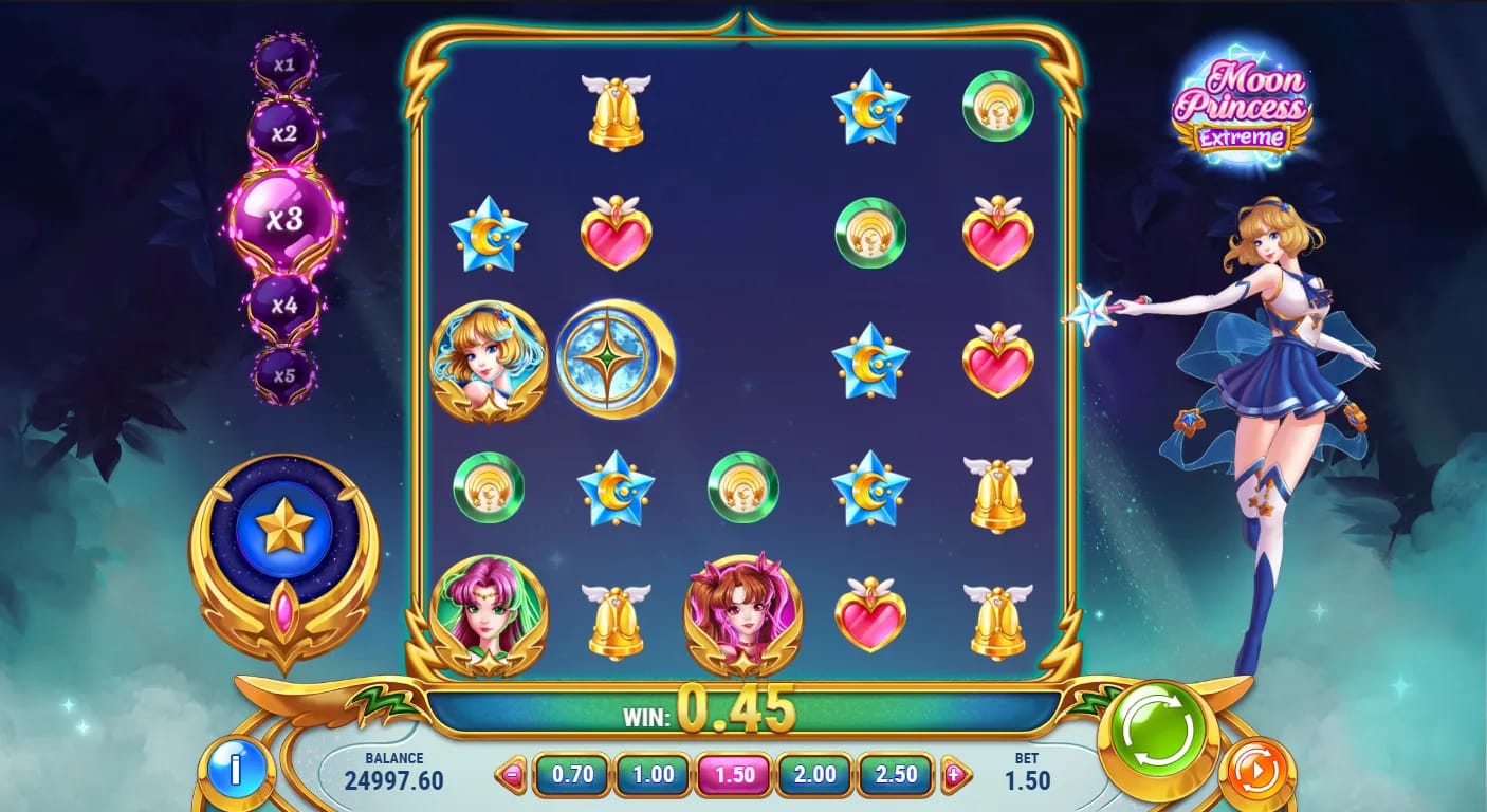 Captura de tela do jogo do slot demo Moon Princess Extreme da Play'n GO