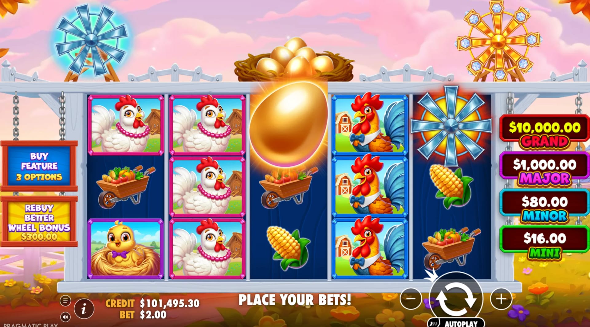 Gameplay-Screenshot des Better Barn House Bonanza Demo-Slots von Pragmatic Play