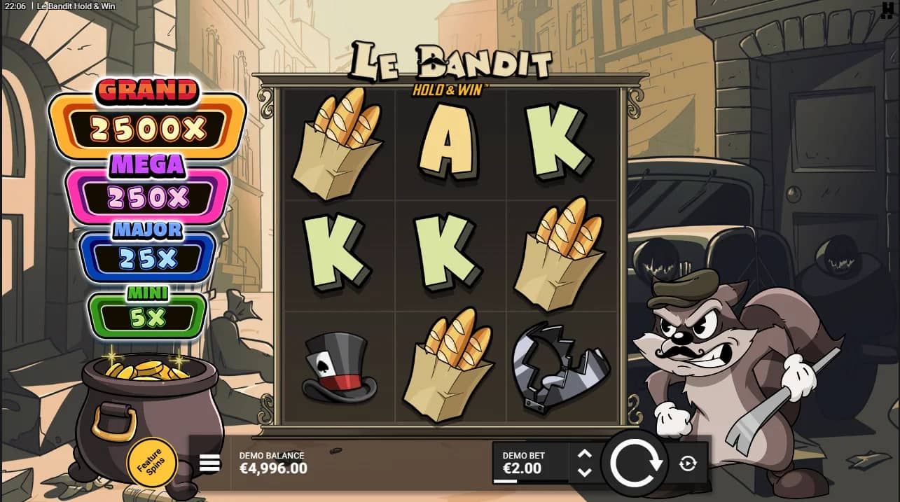Le Bandit Hold & Win Demo Slot by Hacksaw Gaming Gameplay Screenshot