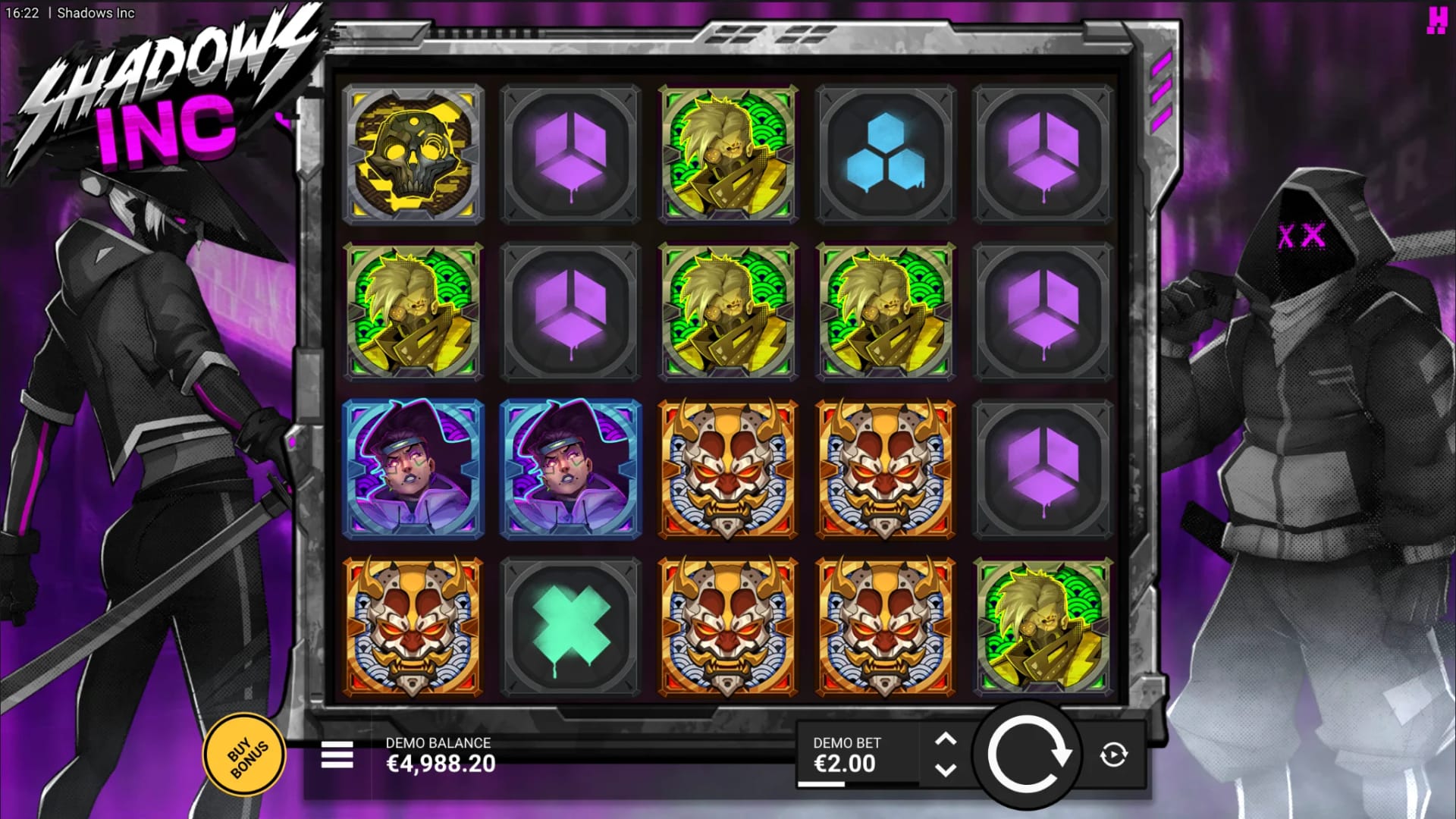 Shadows Inc Demo Slot by Hacksaw Gaming Gameplay Screenshot