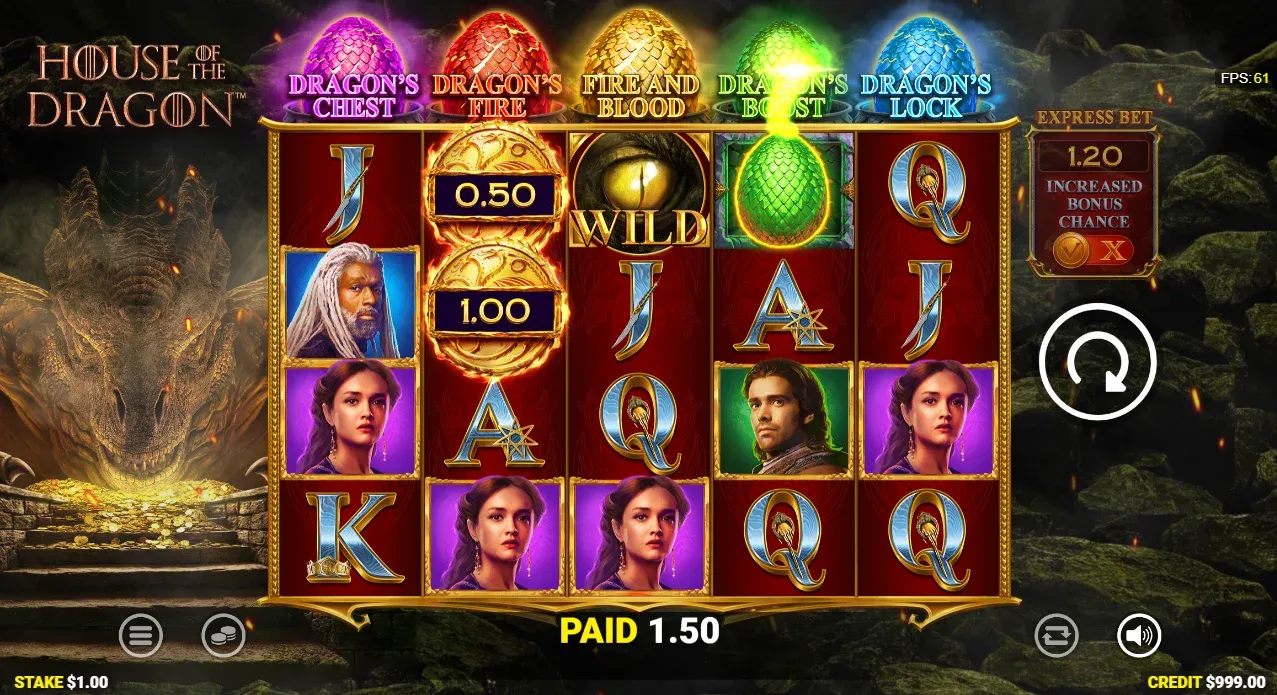House of the Dragon Demo Slot by Blueprint Gaming Gameplay Screenshot