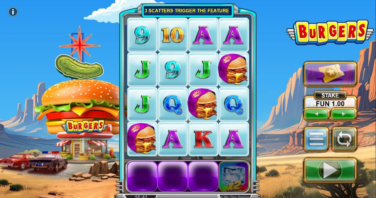 Burgers Demo Slot by Big Time Gaming Gameplay Screenshot