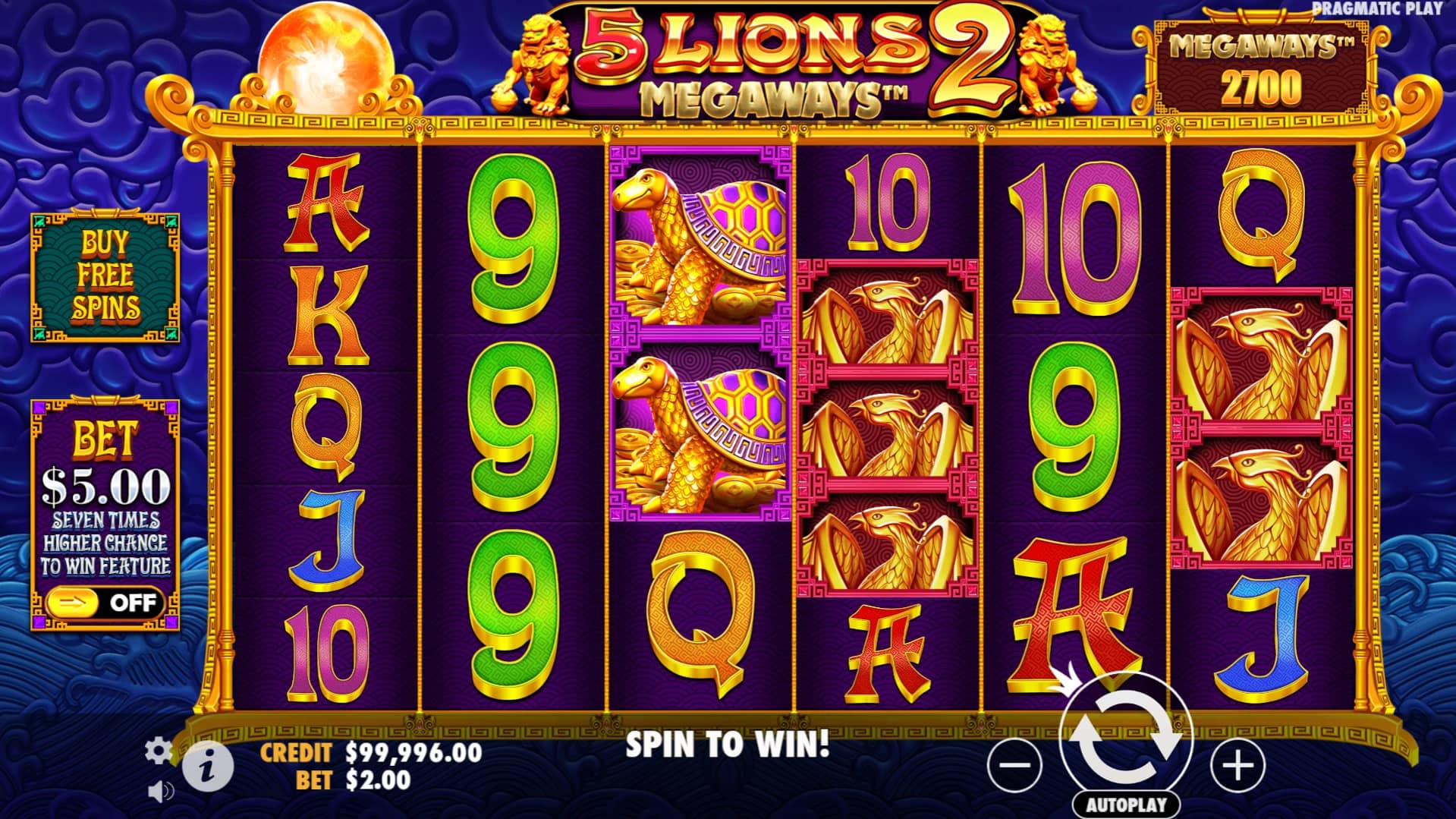 5 Lions Megaways 2 Slot Gameplay