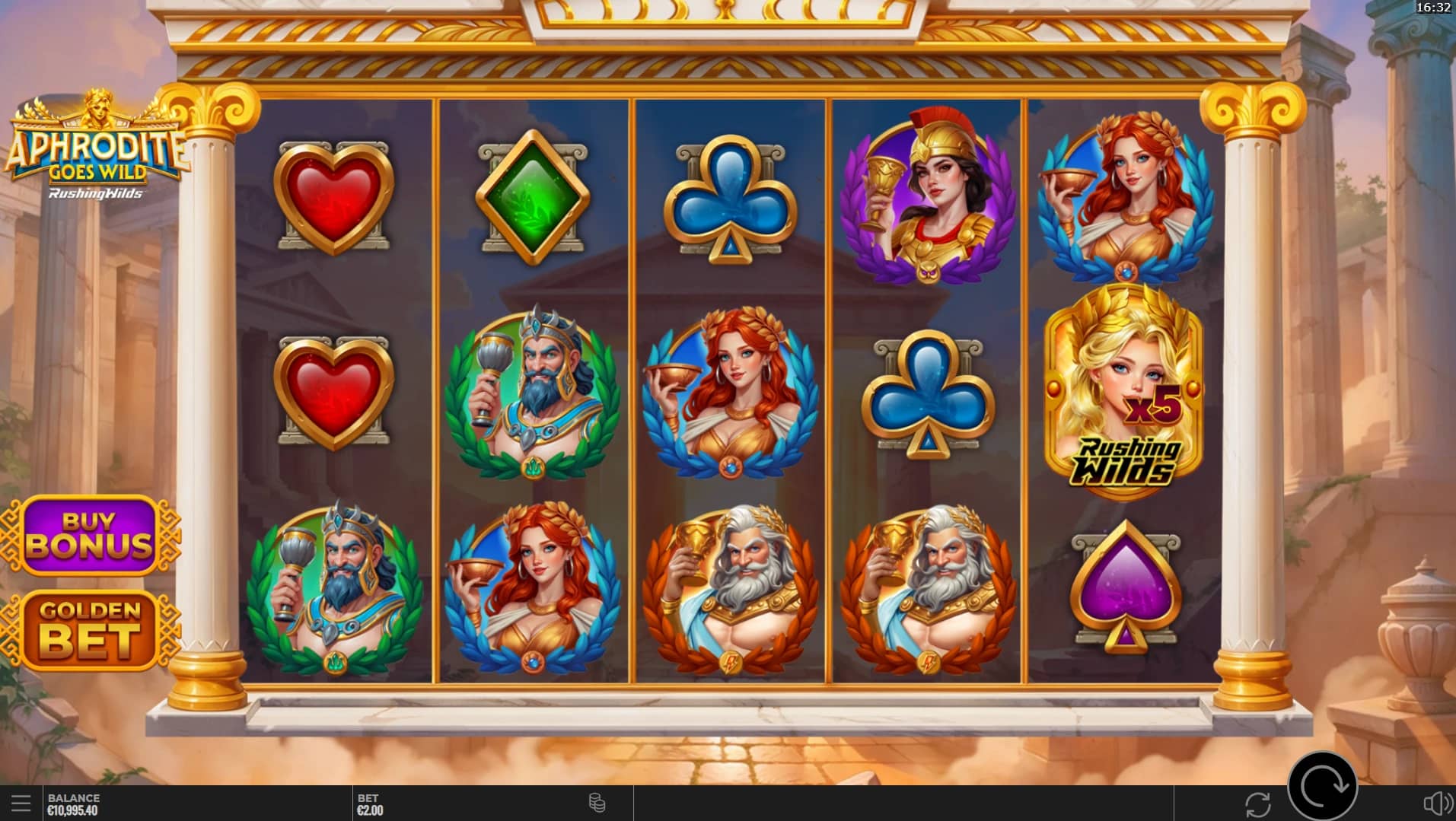 Aphrodite Goes Wild RushingWilds Slot Gameplay