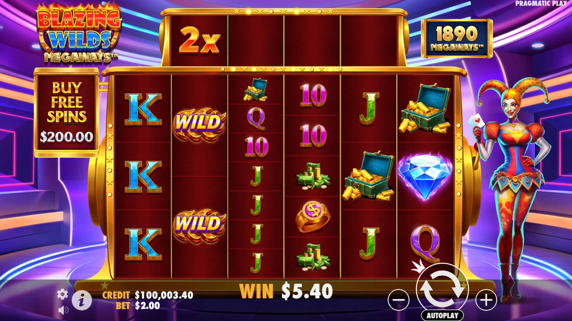 Blazing Wilds Megaways Slot Gameplay