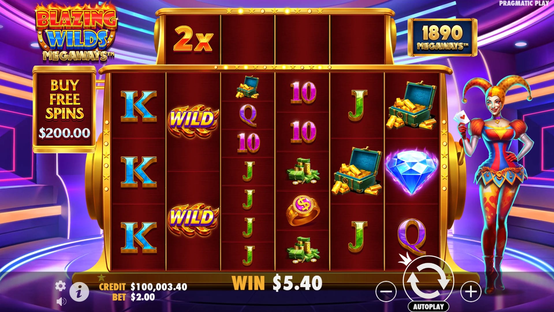 Blazing Wilds Megaways Slot Gameplay
