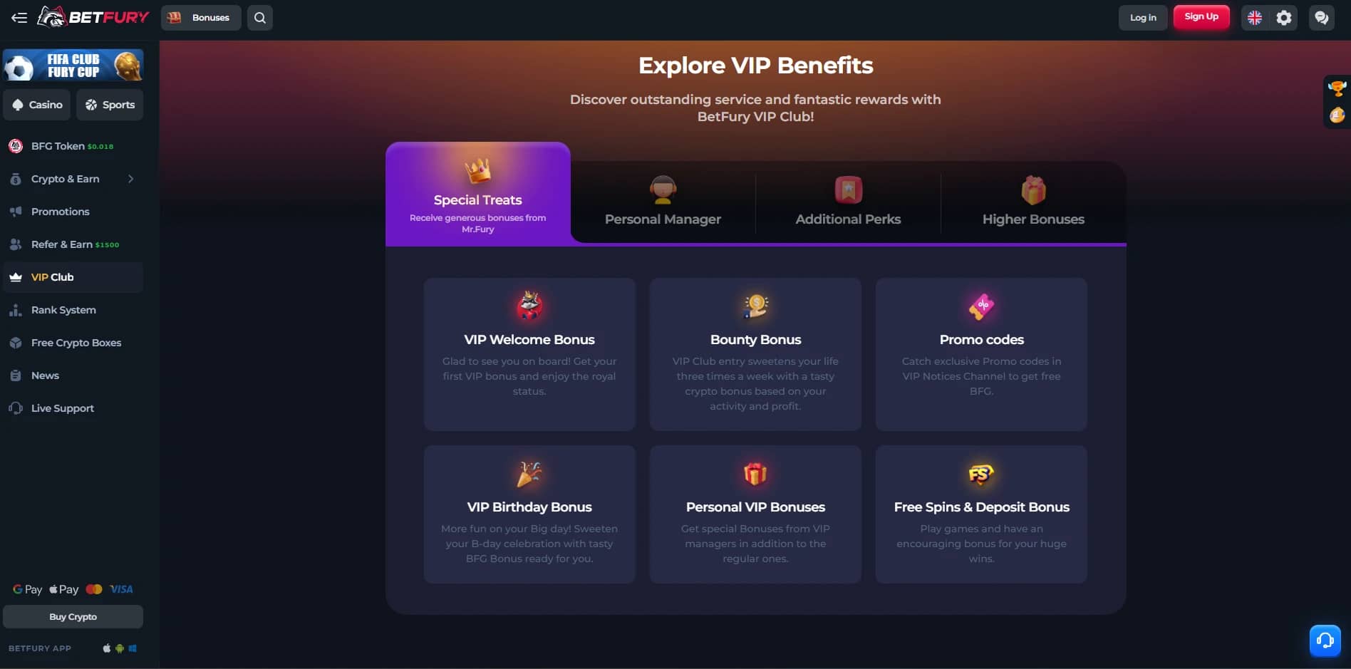 BetFury Loyalty Program Benefits