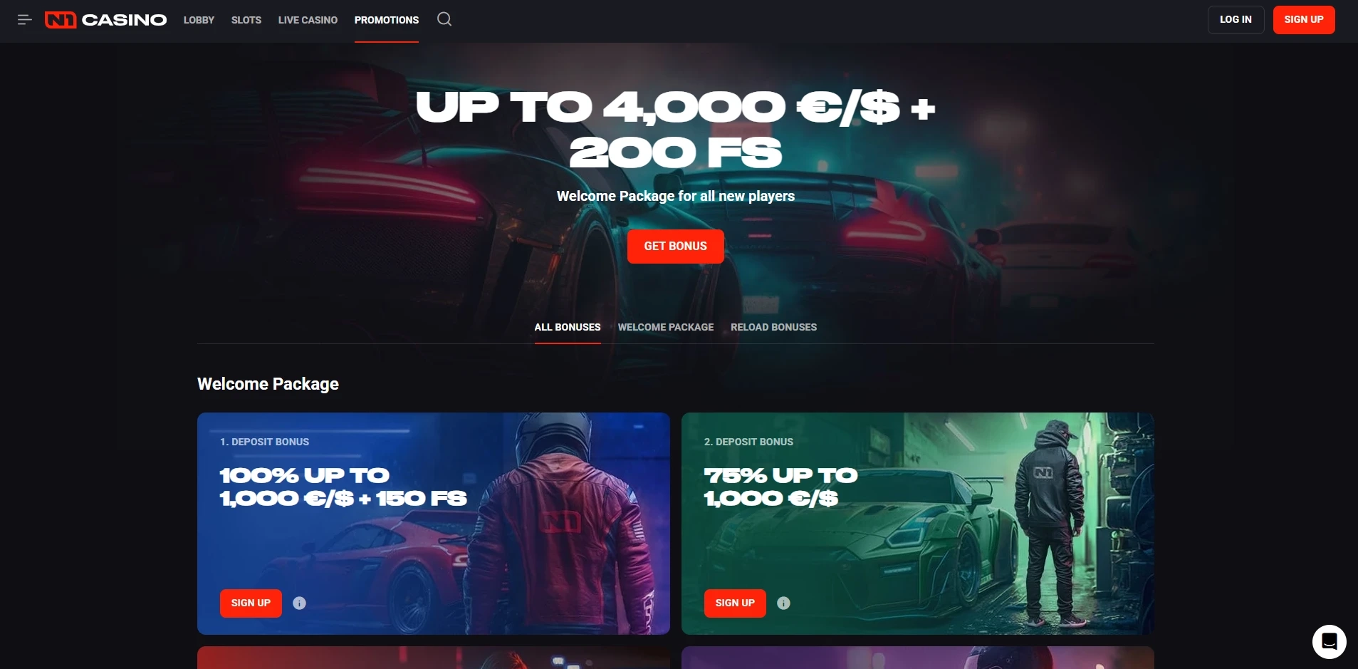 N1 Casino Promotions Page