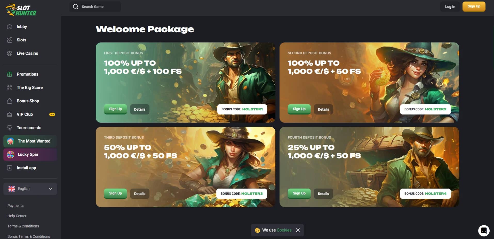 Slot Hunter Promotions Page