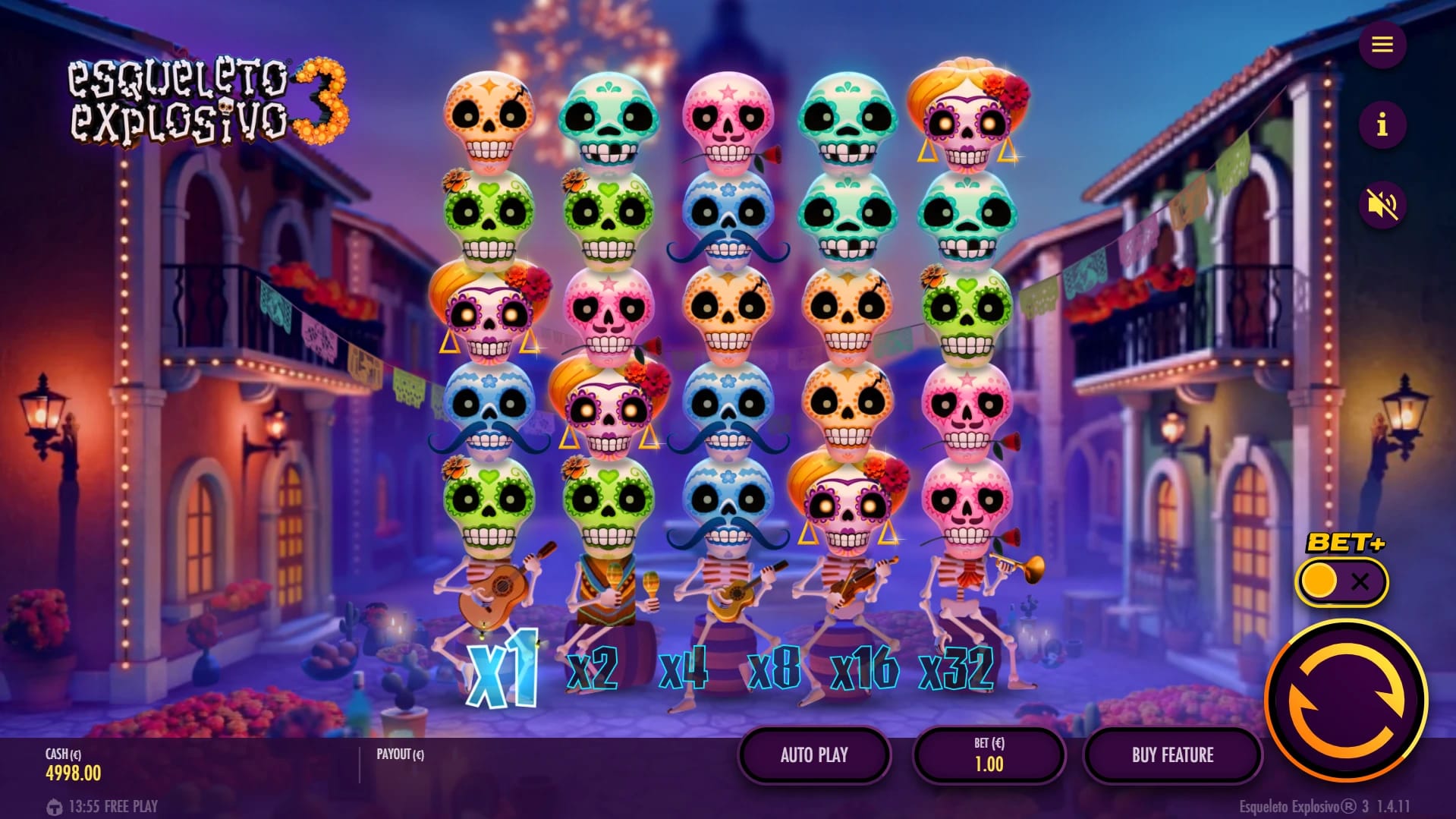 Esqueleto Explosivo 3 Slot Gameplay