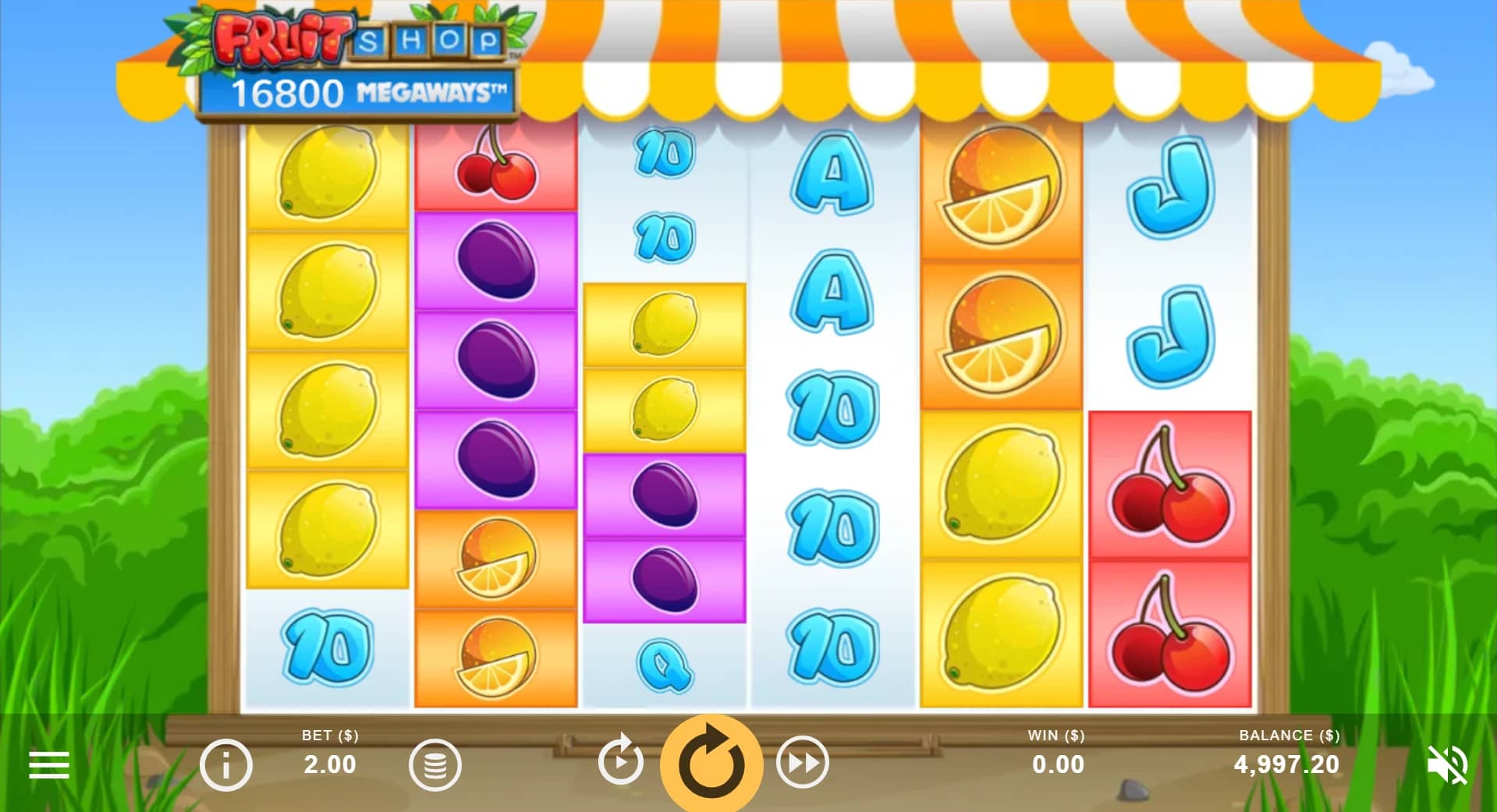 Fruit Shop Megaways Slot Gameplay