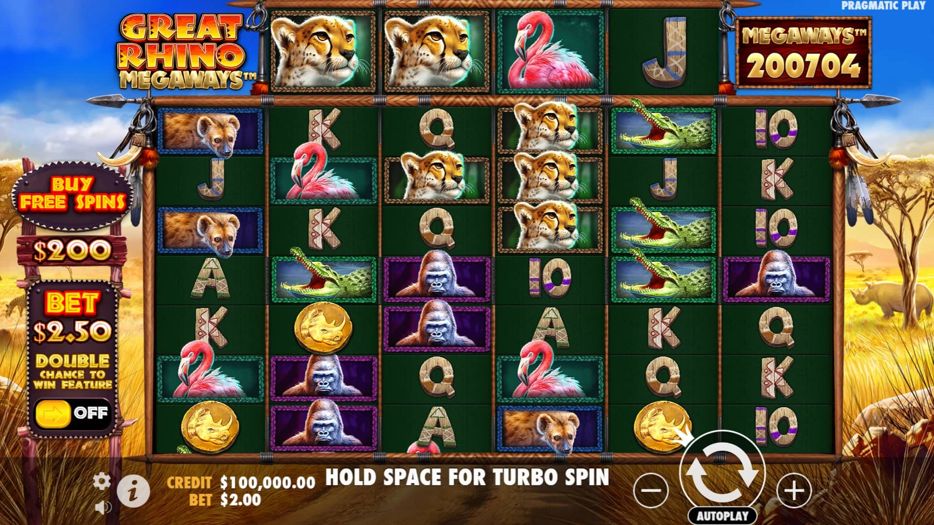 Great Rhino Megaways Slot Gameplay
