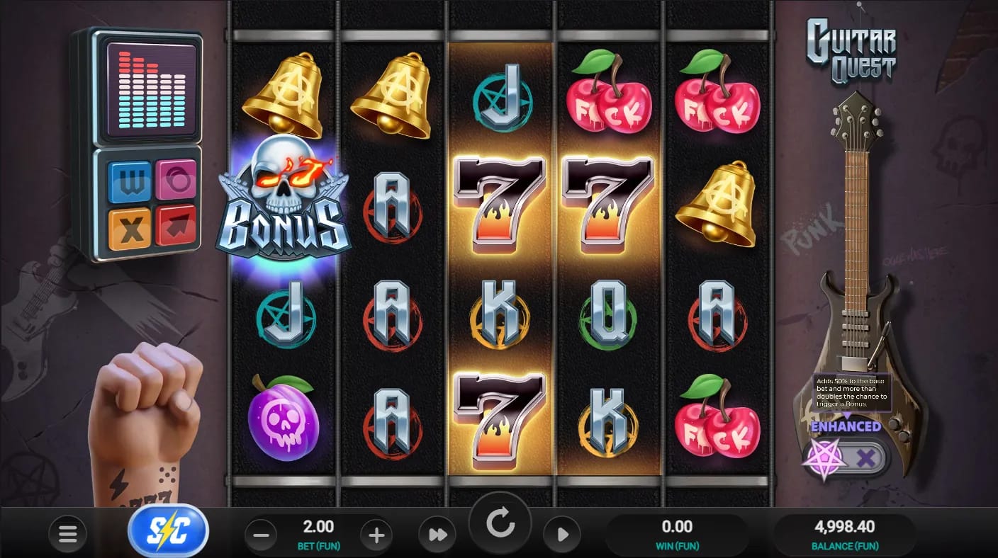 Guitar Quest Slot Gameplay