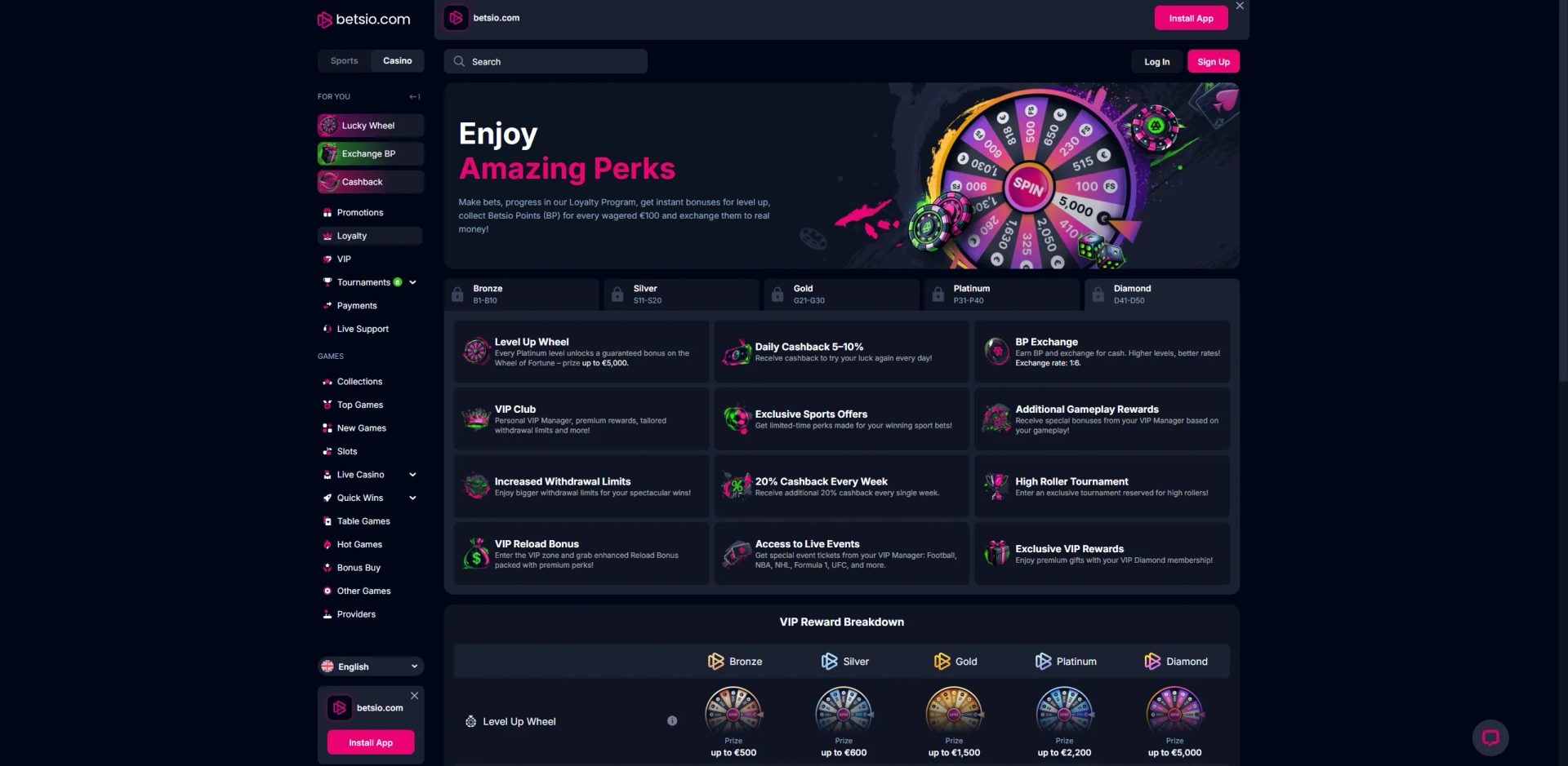 Betsio Casino VIP Program