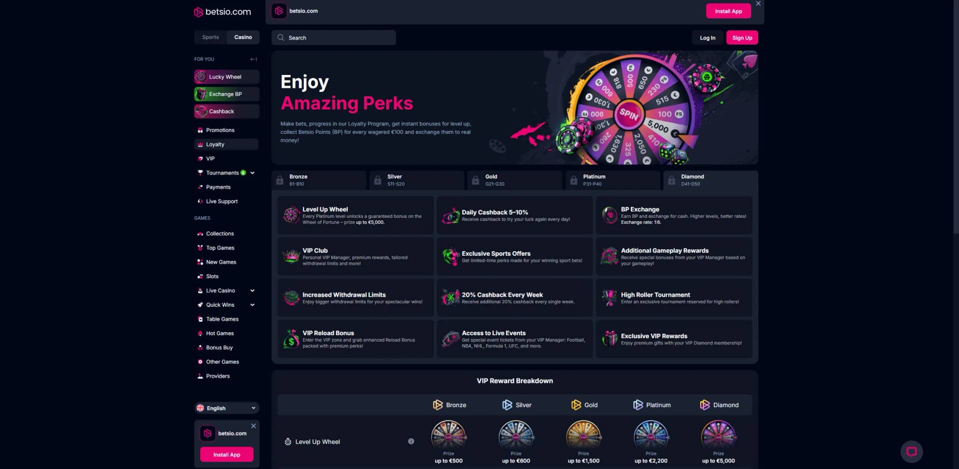 Betsio Casino VIP Program