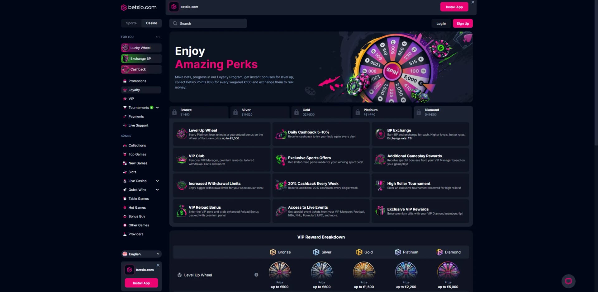 Betsio Casino VIP Program