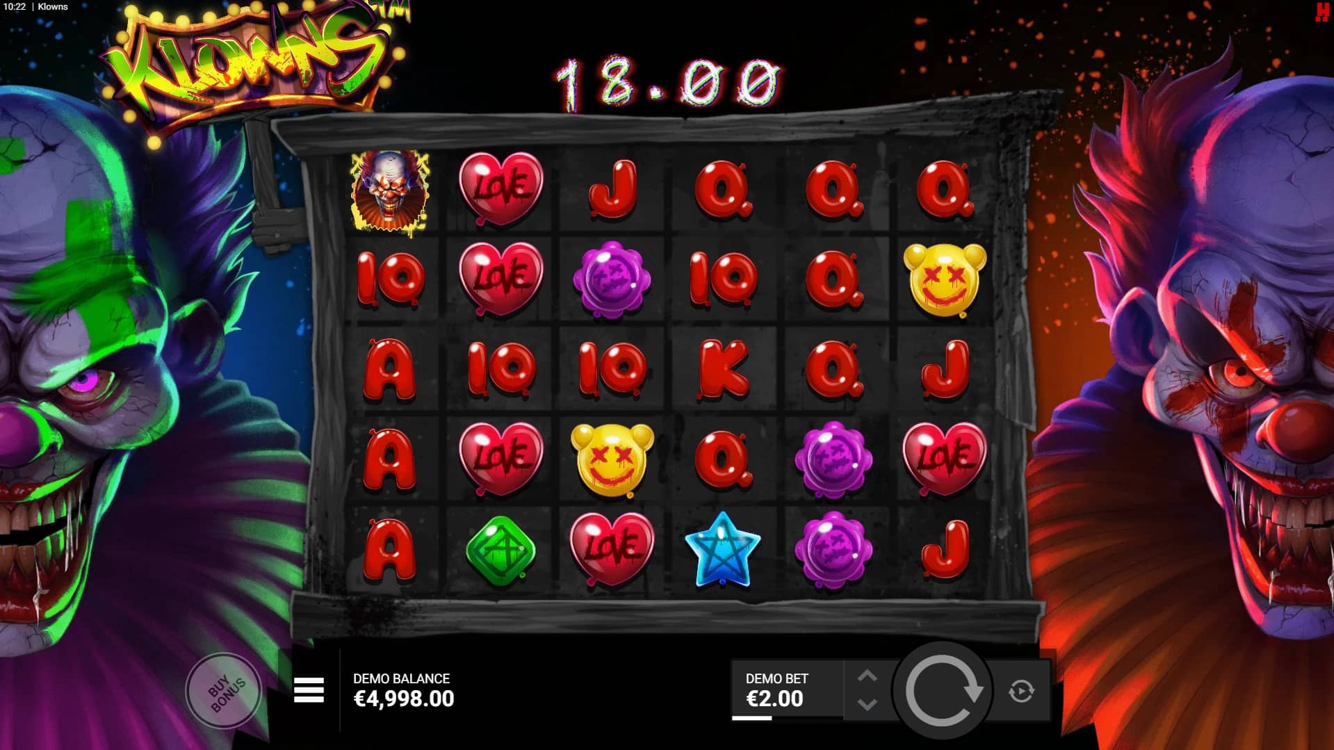 Klowns Slot Gameplay