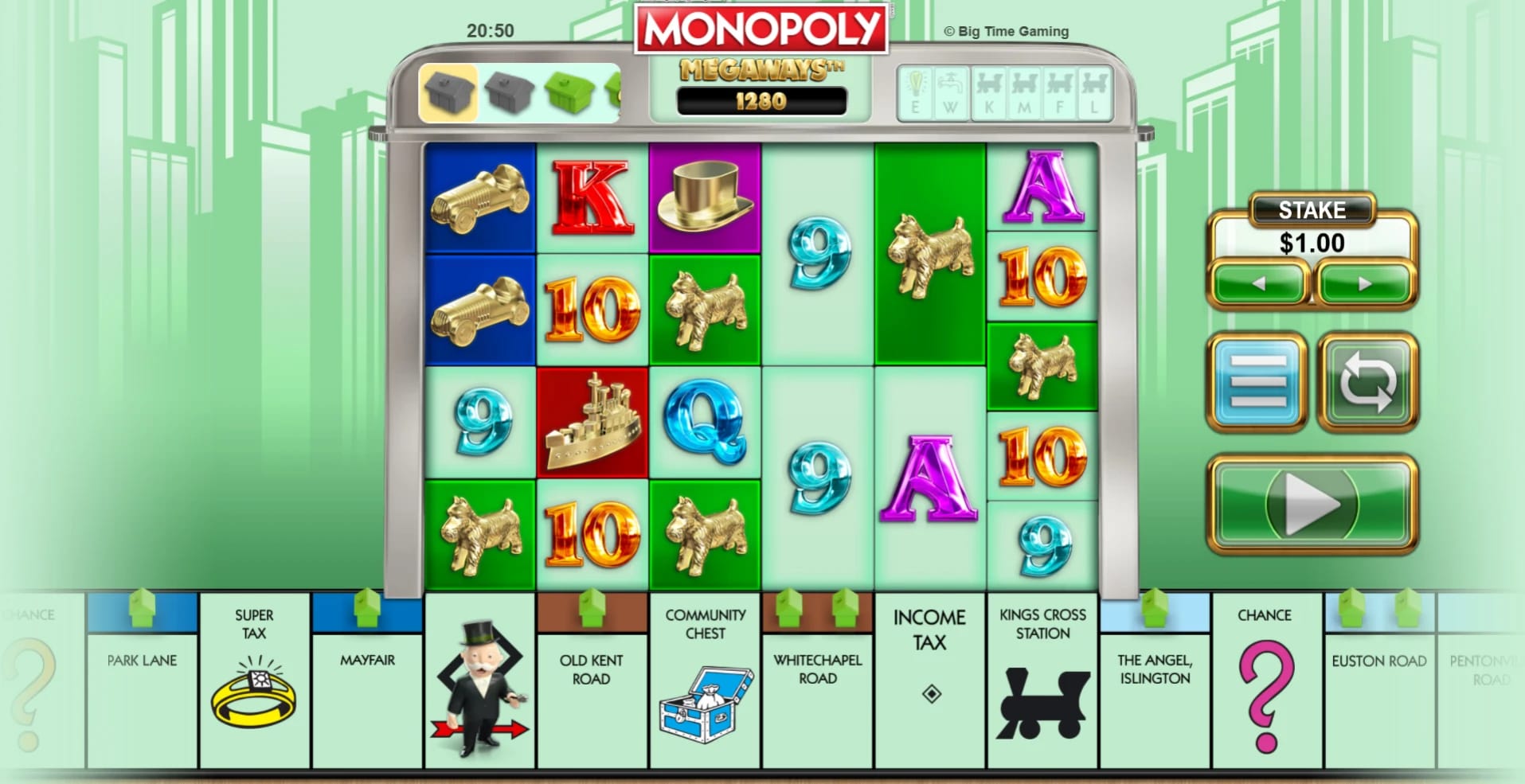 Monopoly Megaways Slot Gameplay