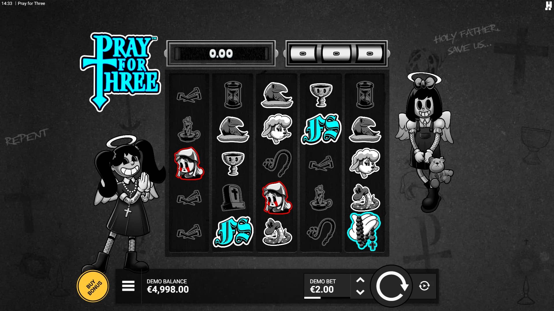 Pray for Three Slot Gameplay