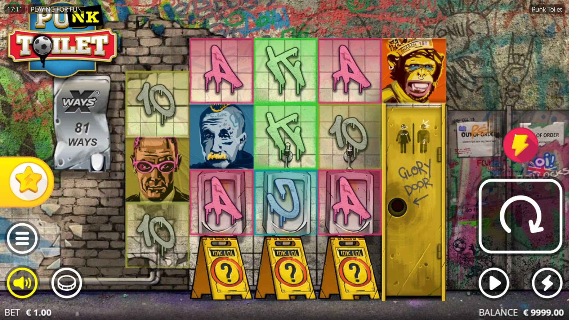 Punk Toilet Slot Gameplay