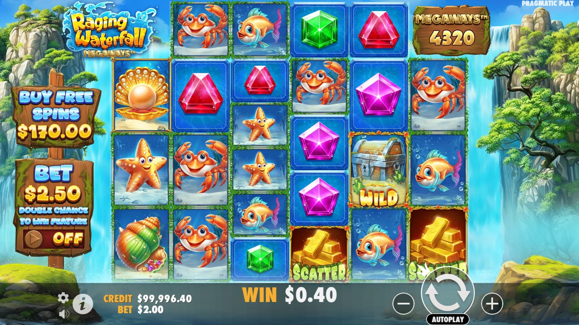 Raging Waterfall Megaways Slot Gameplay