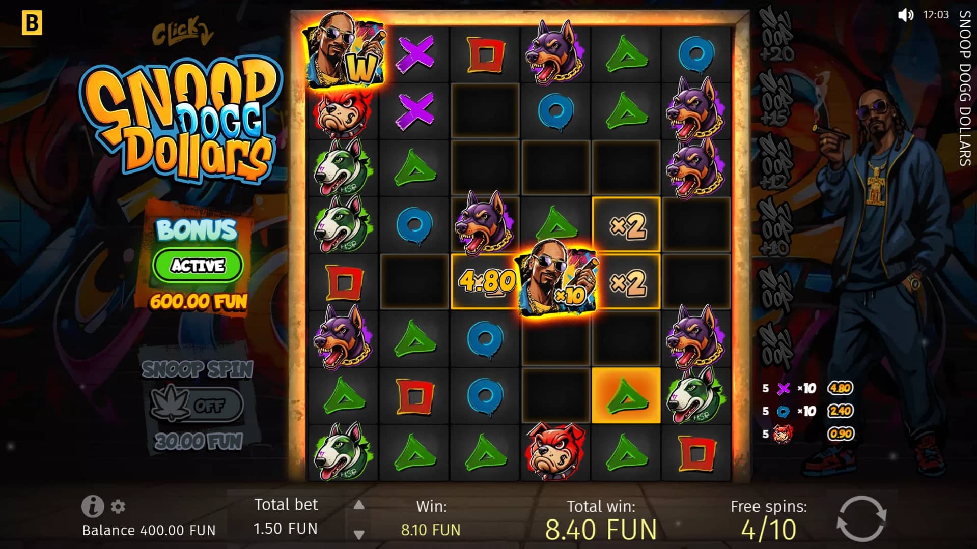 Snoop Dogg Dollars Slot demo gameplay