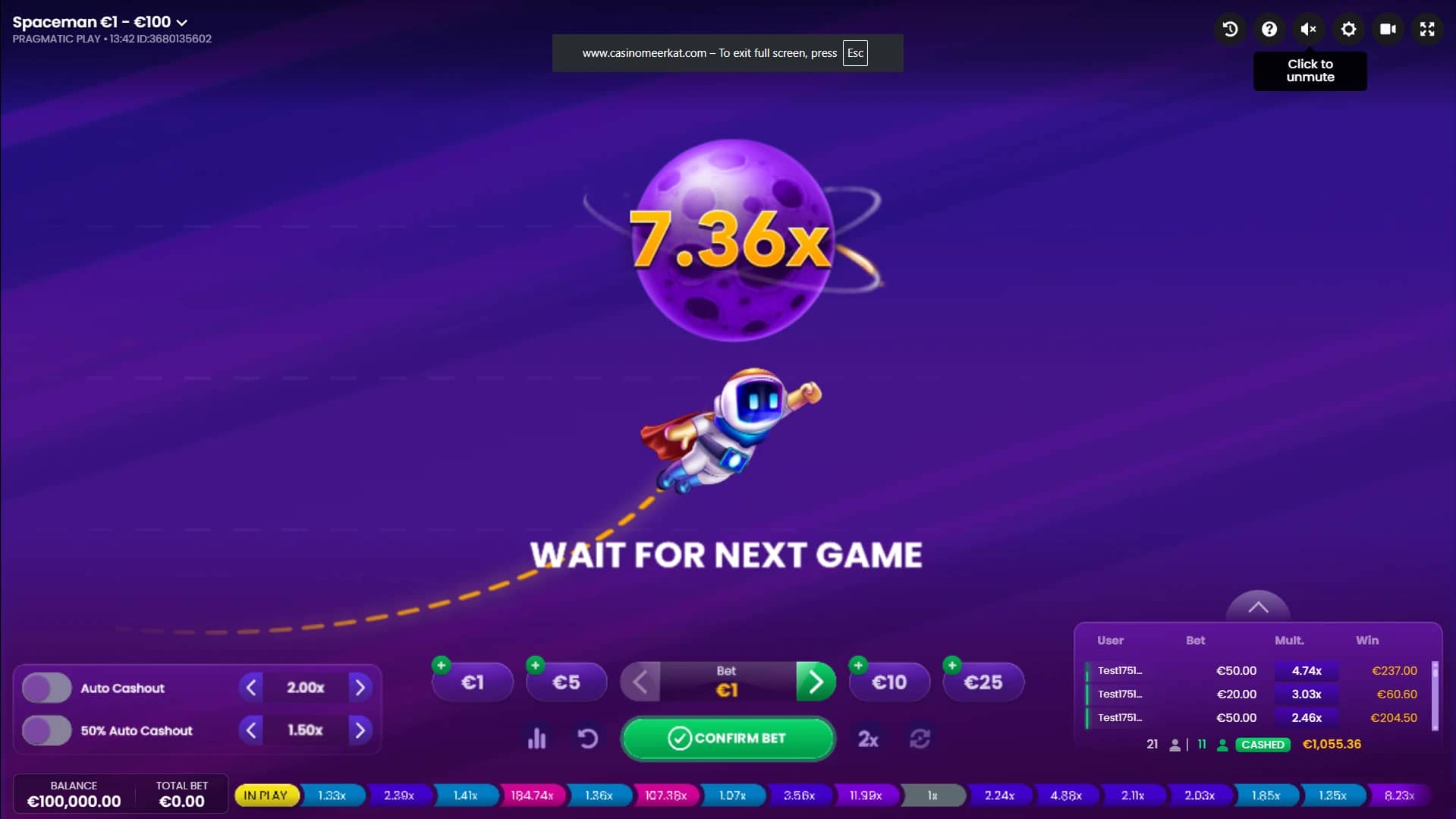 Spaceman Crash Gameplay