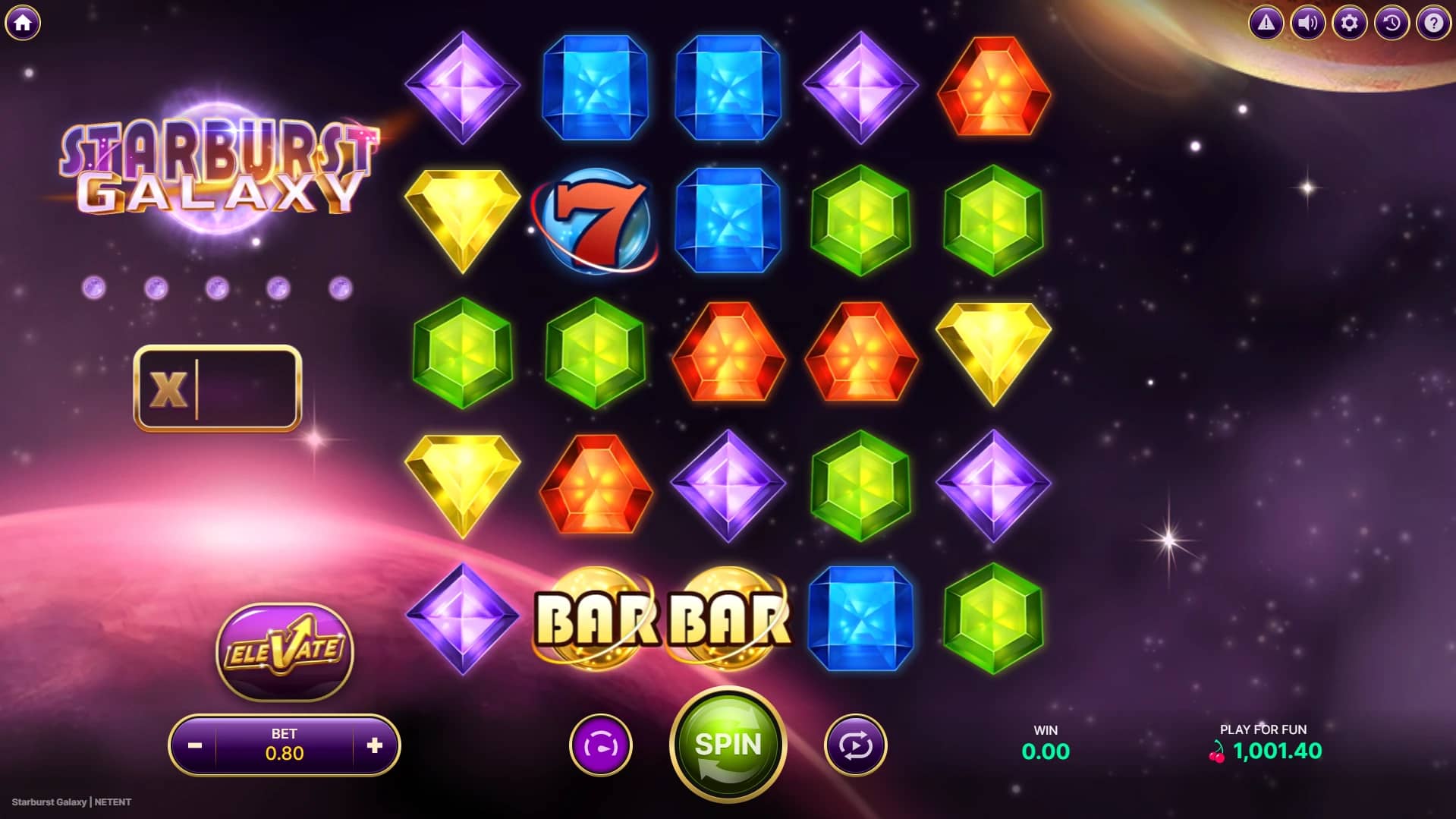Starburst Galaxy Slot Gameplay