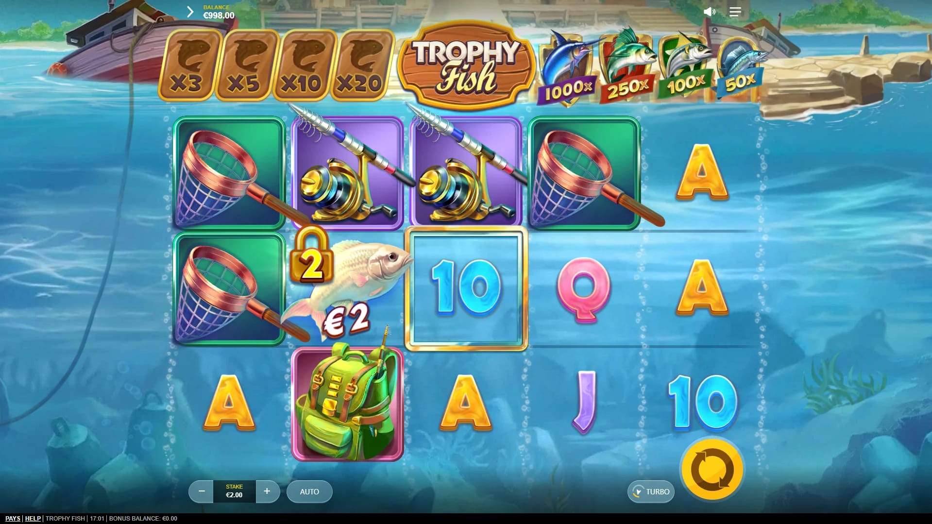 Trophy Fish Slot Gameplay