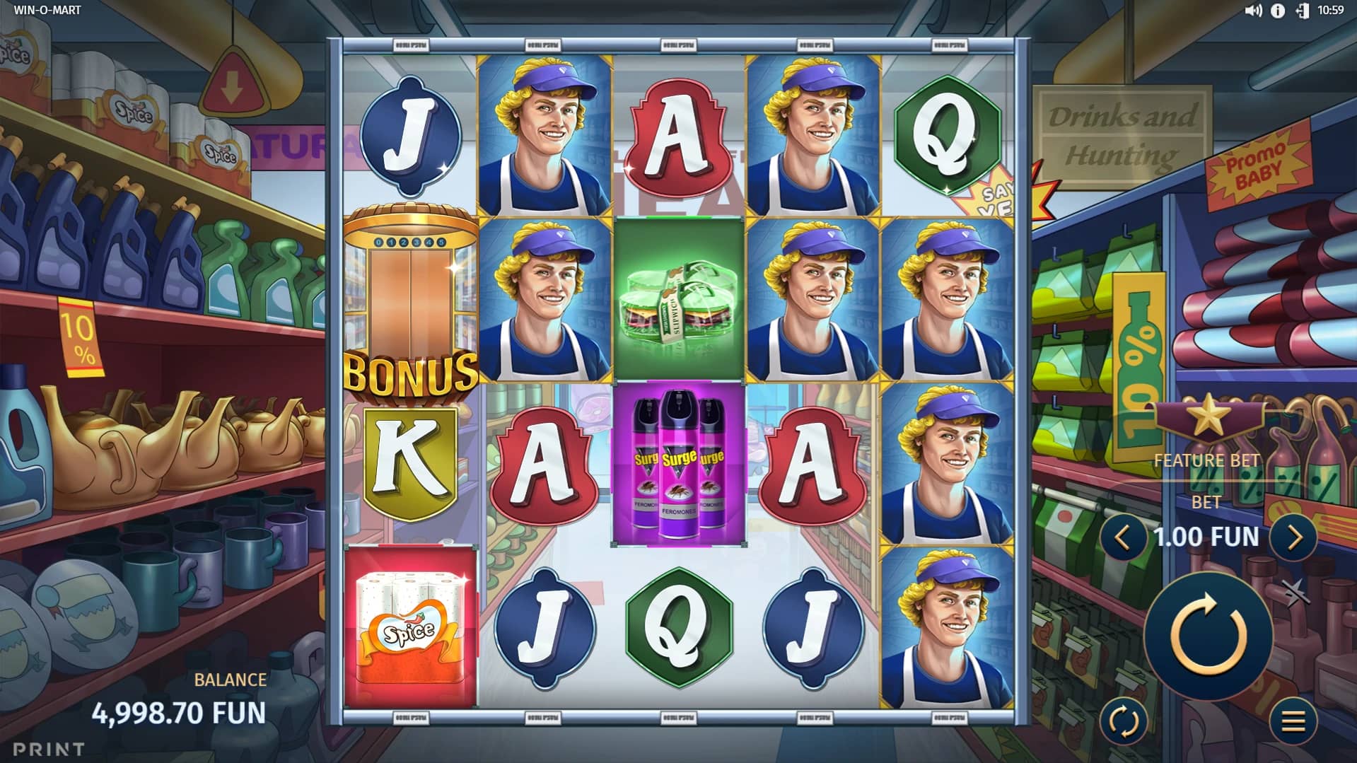 Win-O-Mart Slot Gameplay